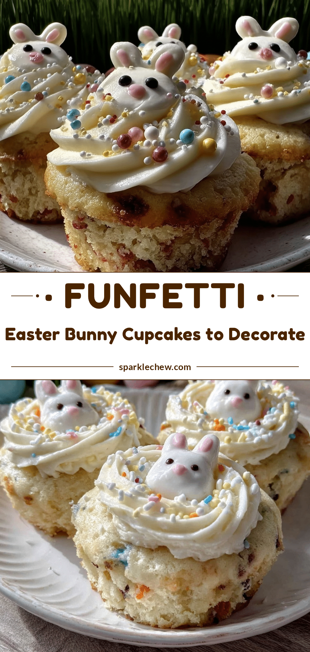 Funfetti Easter Bunny Cupcakes recipe