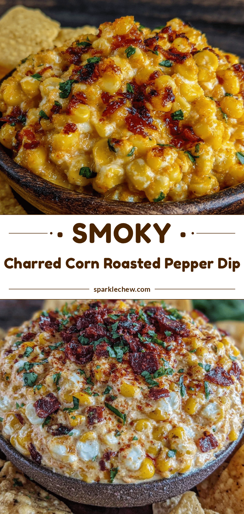 charred corn and roasted red pepper dip recipe