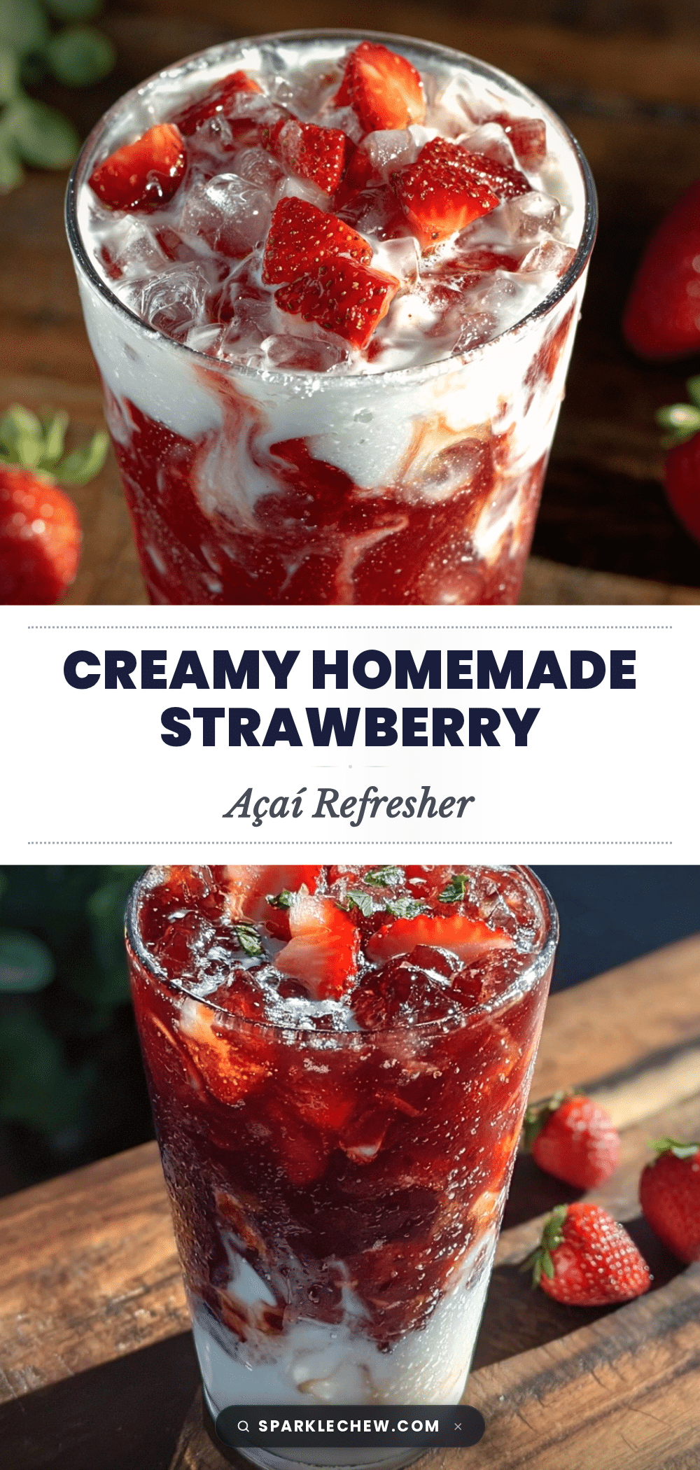 creamy homemade strawberry açaí refresher recipe