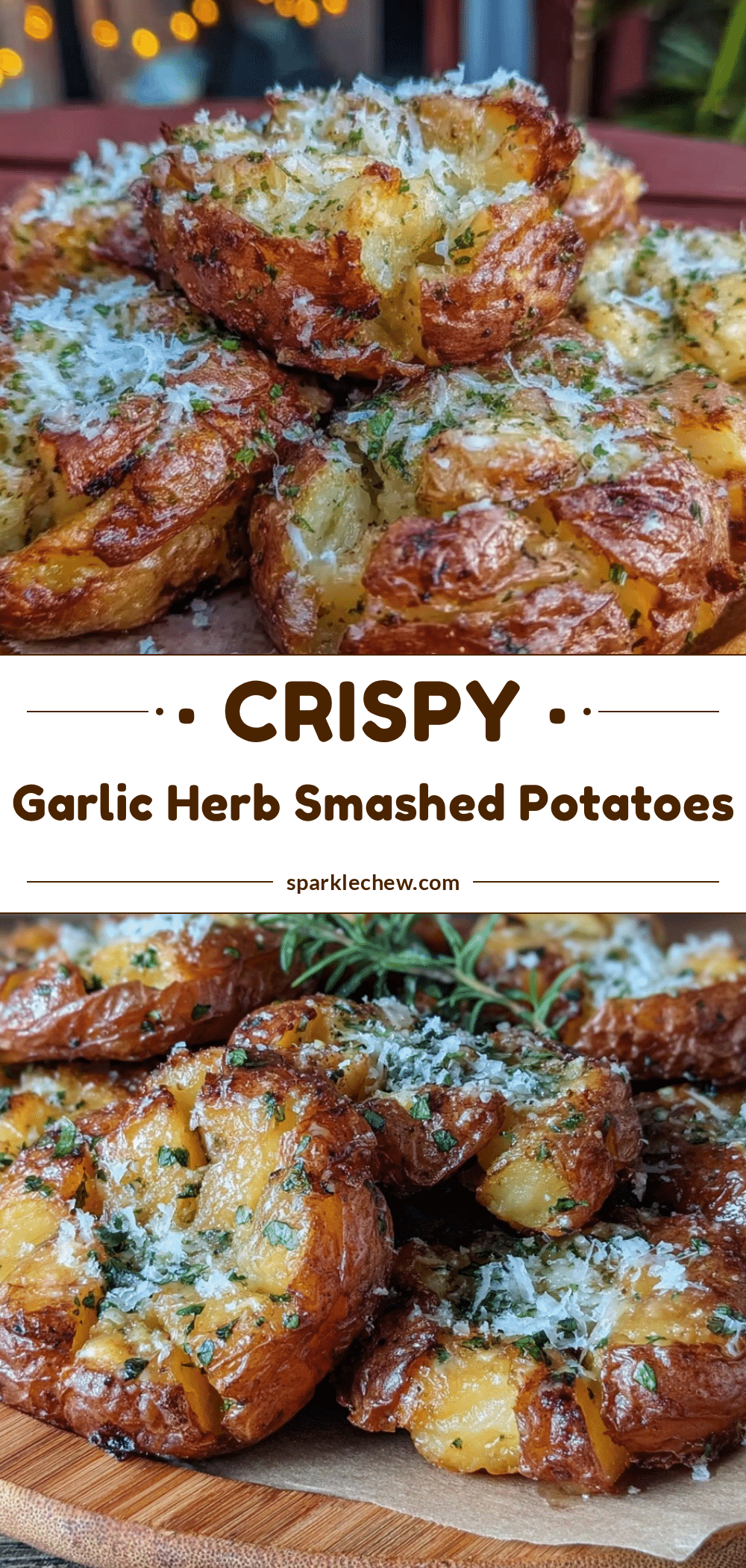 crispy garlic herb smashed potatoes recipe