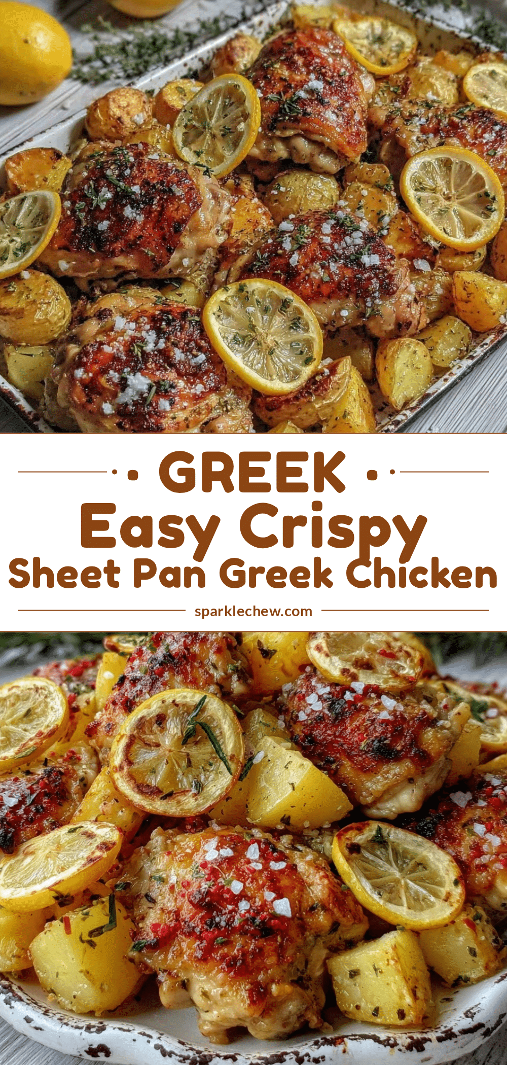 easy crispy sheet pan Greek chicken recipe
