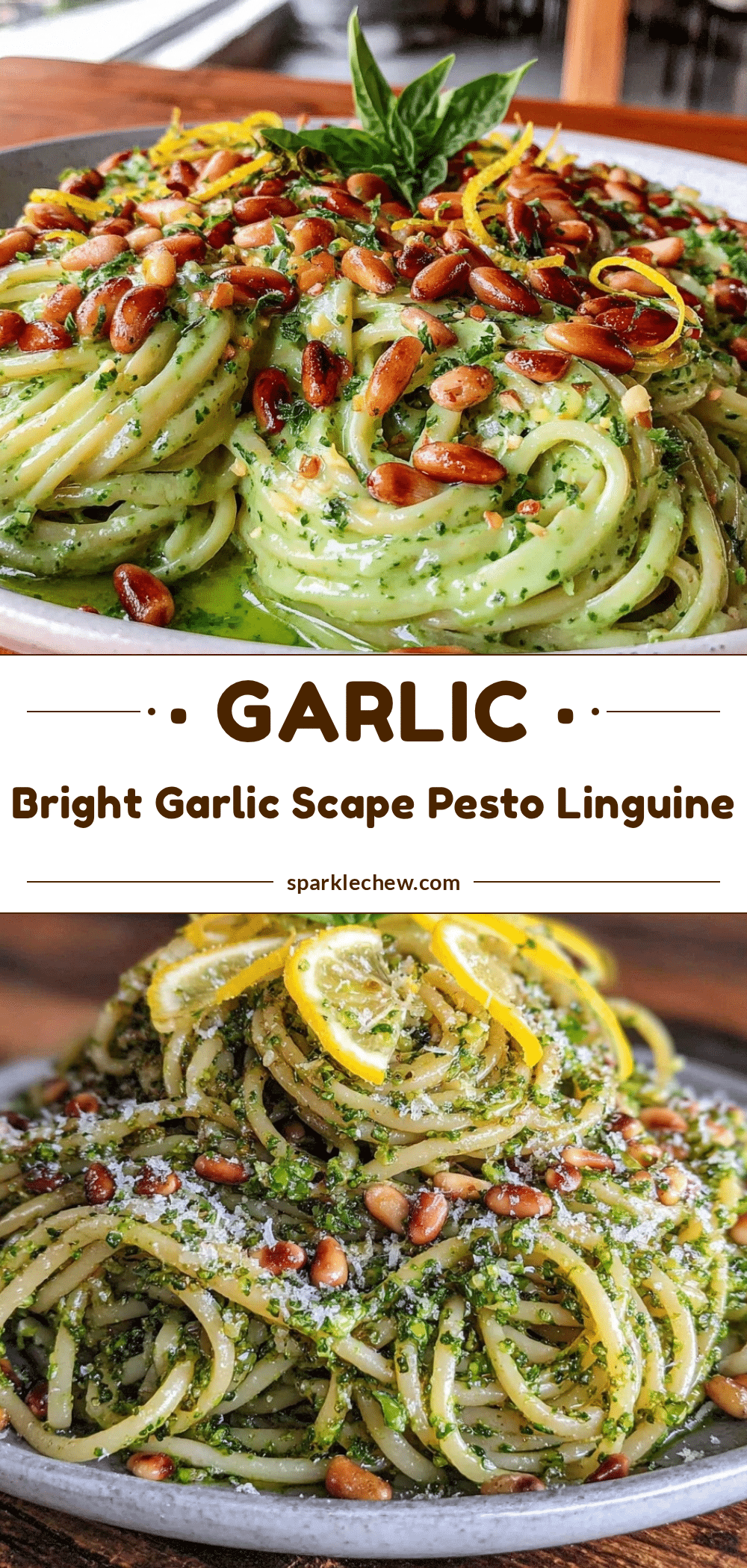 fresh garlic scape pesto linguine recipe