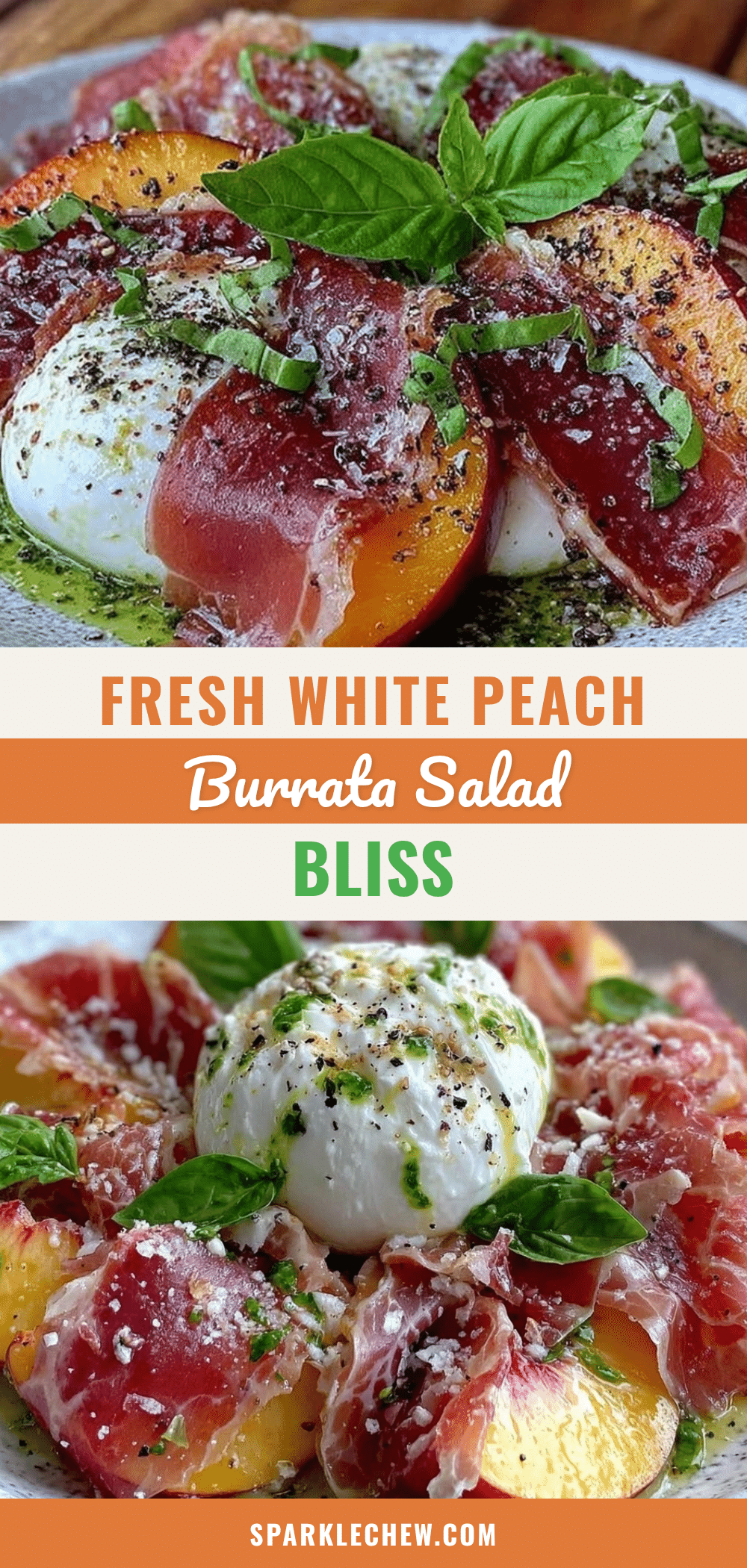 fresh white peach and burrata salad recipe