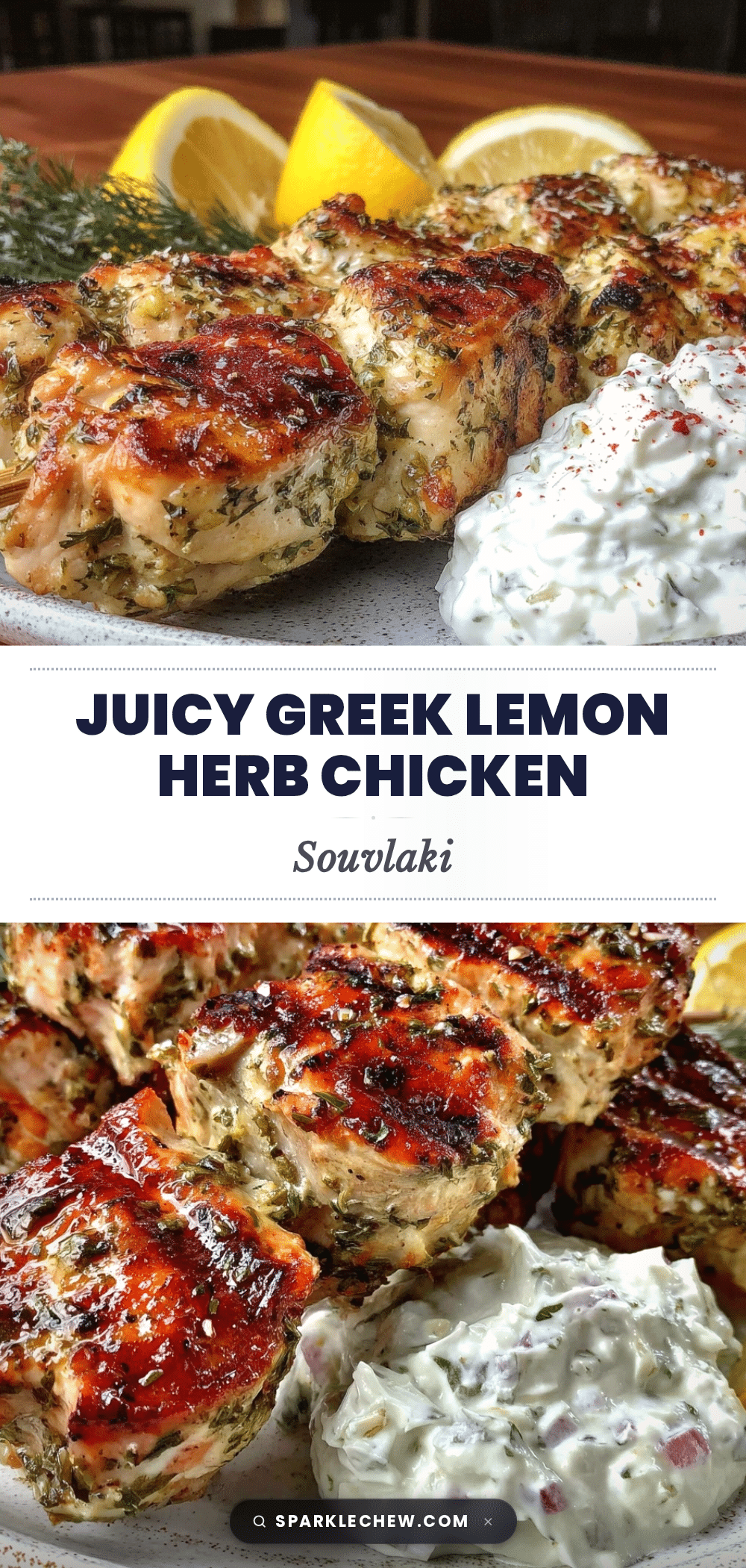 Greek lemon herb chicken souvlaki recipe