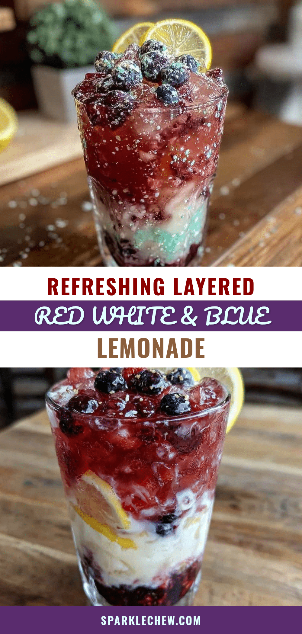 layered red white and blue lemonade recipe