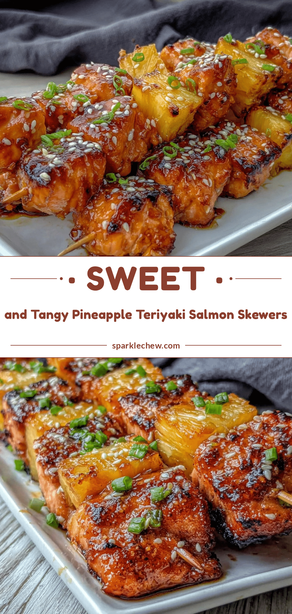 pineapple teriyaki glazed salmon skewers recipe