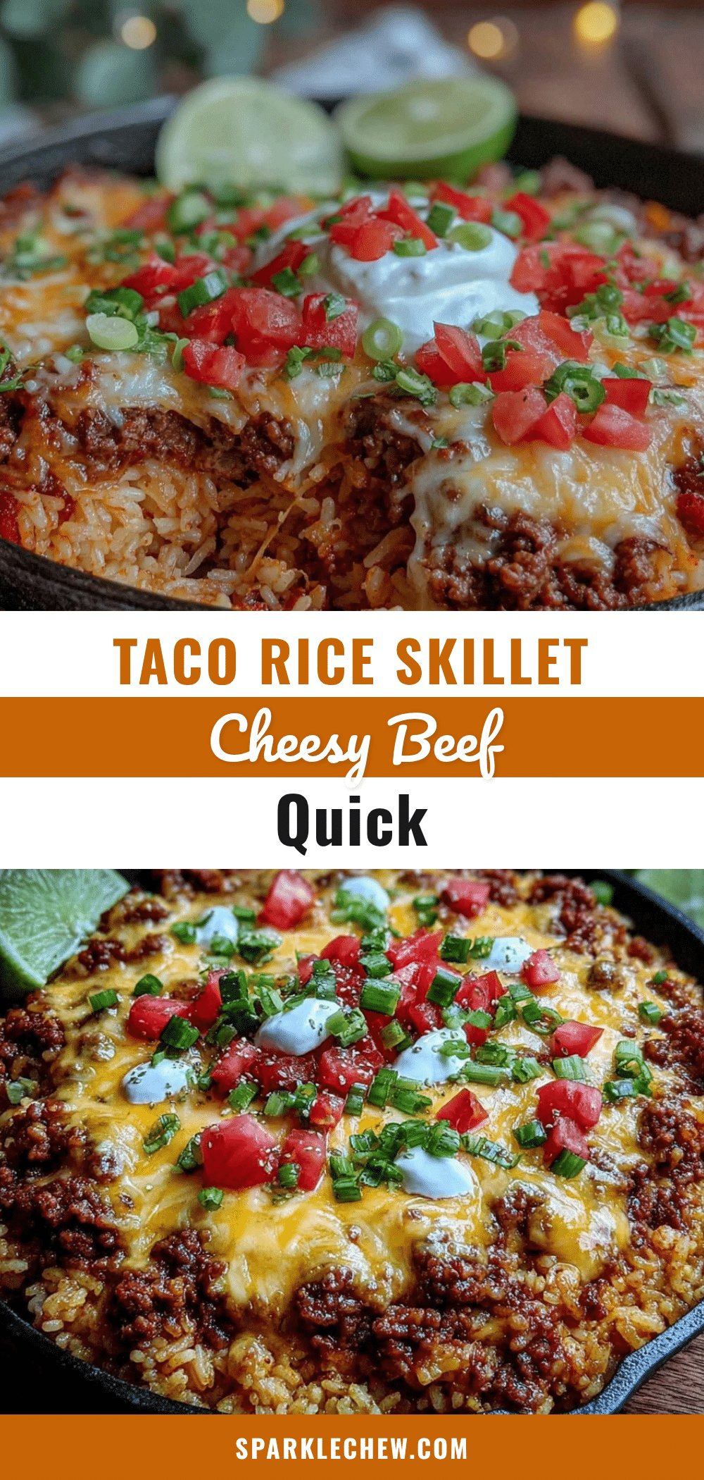 quick cheesy beef taco rice skillet recipe