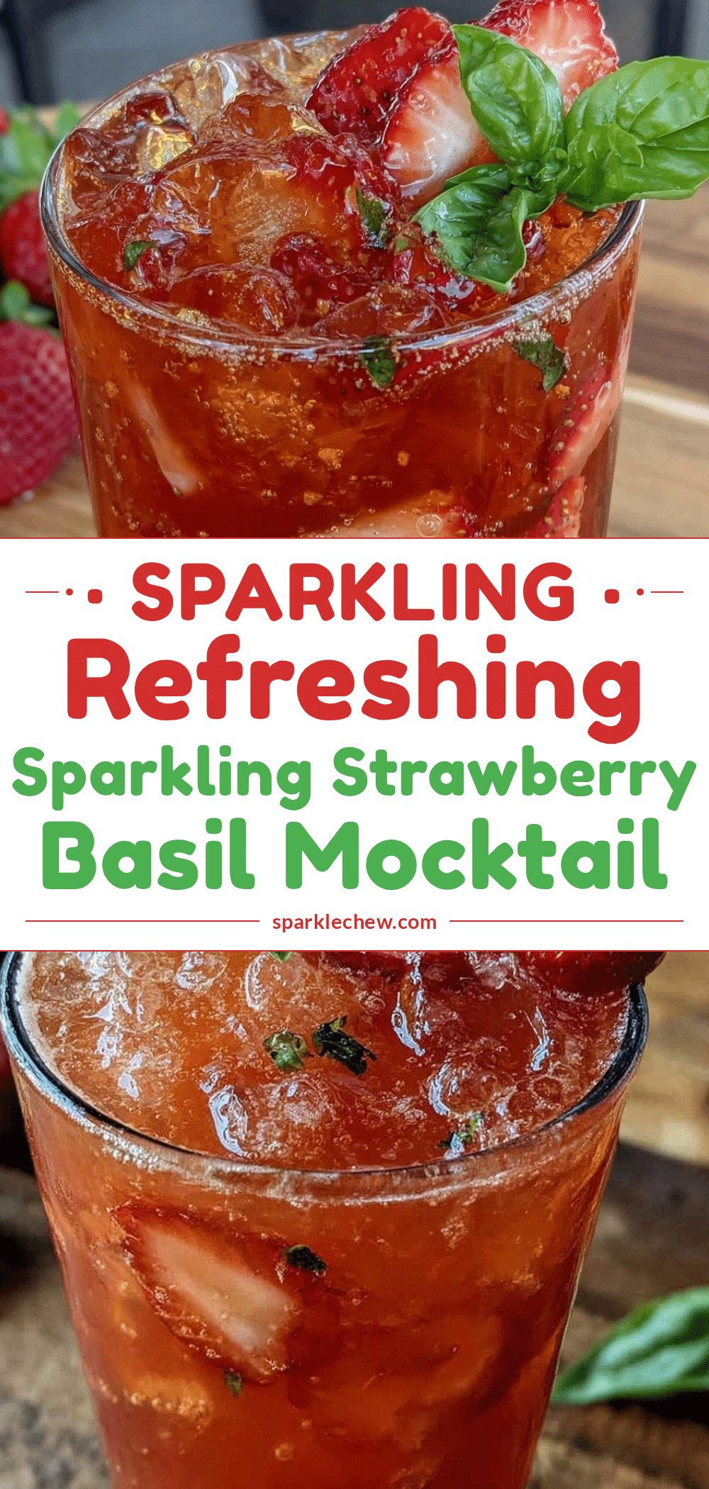 sparkling strawberry basil mocktail recipe