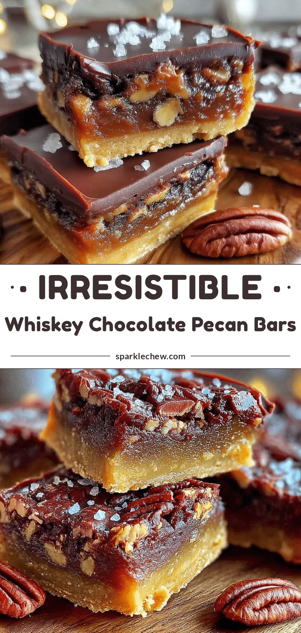 whiskey chocolate pecan pie bars recipe