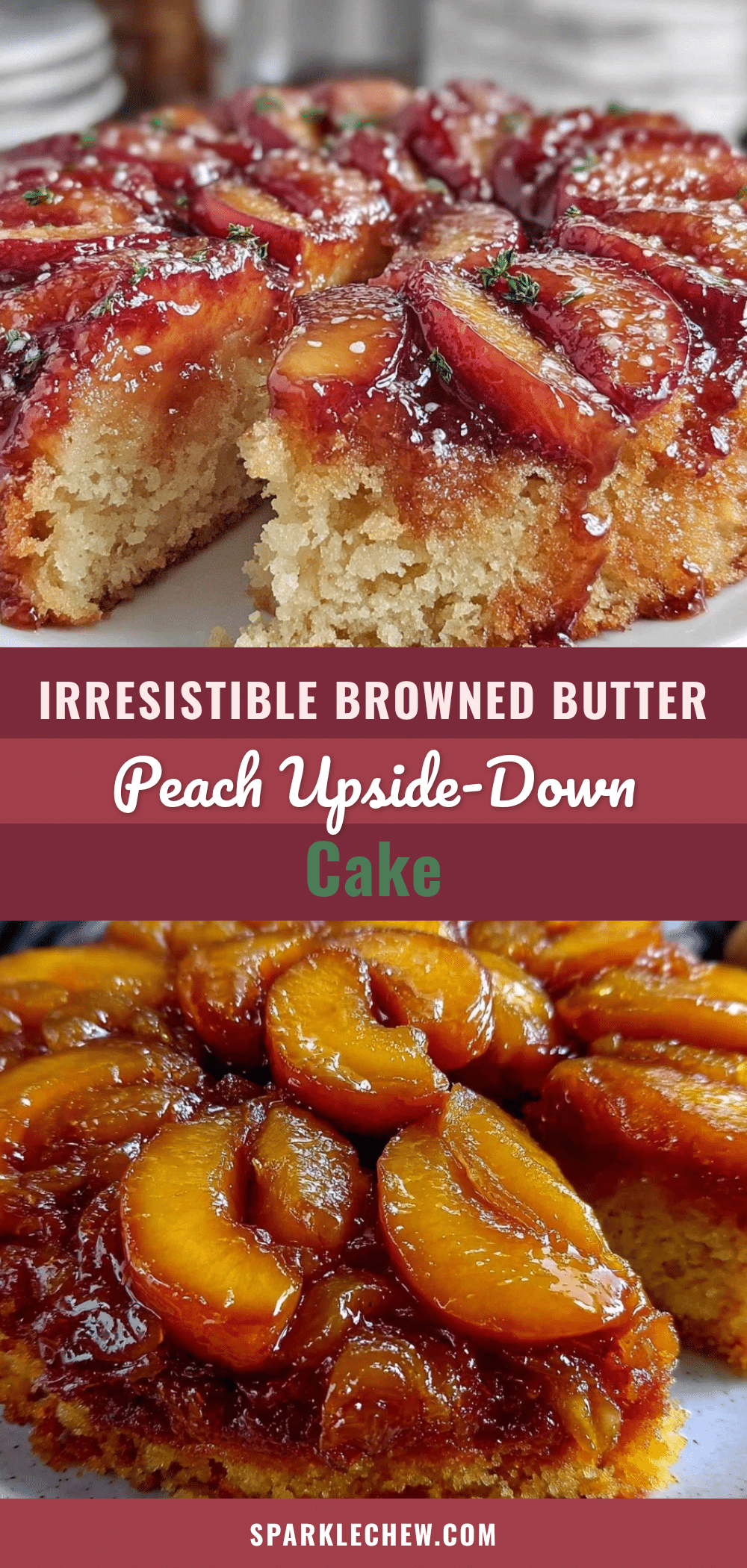 browned butter peach upside-down cake recipe