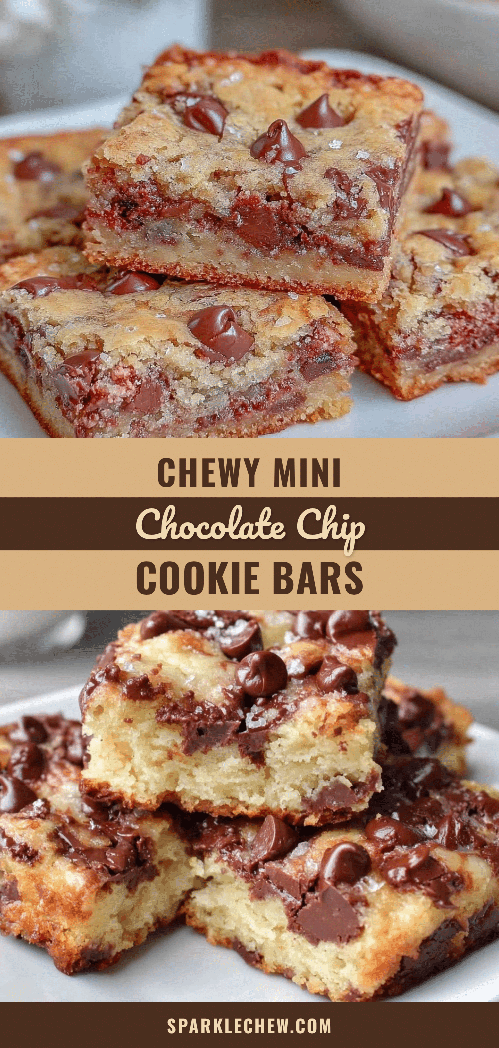 chewy mini chocolate chip cookie bars recipe