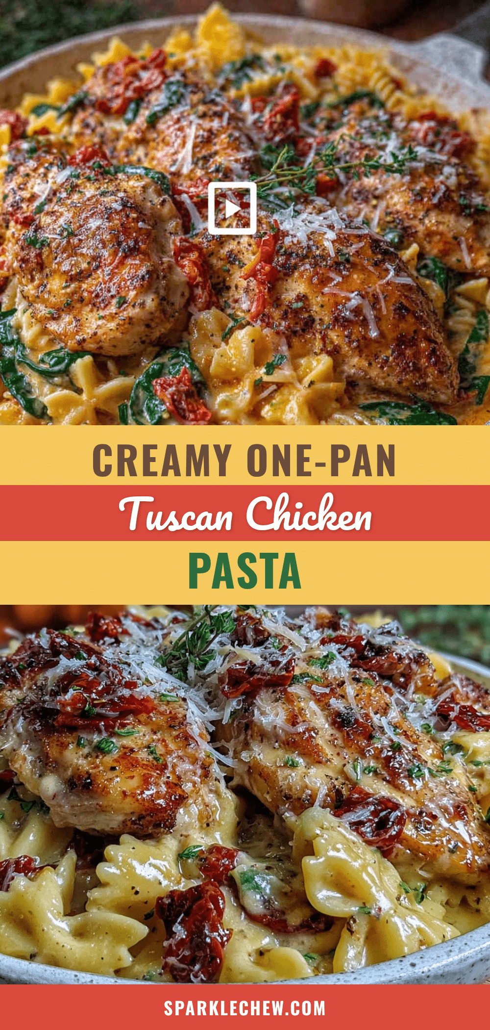 creamy one-pan tuscan chicken pasta recipe