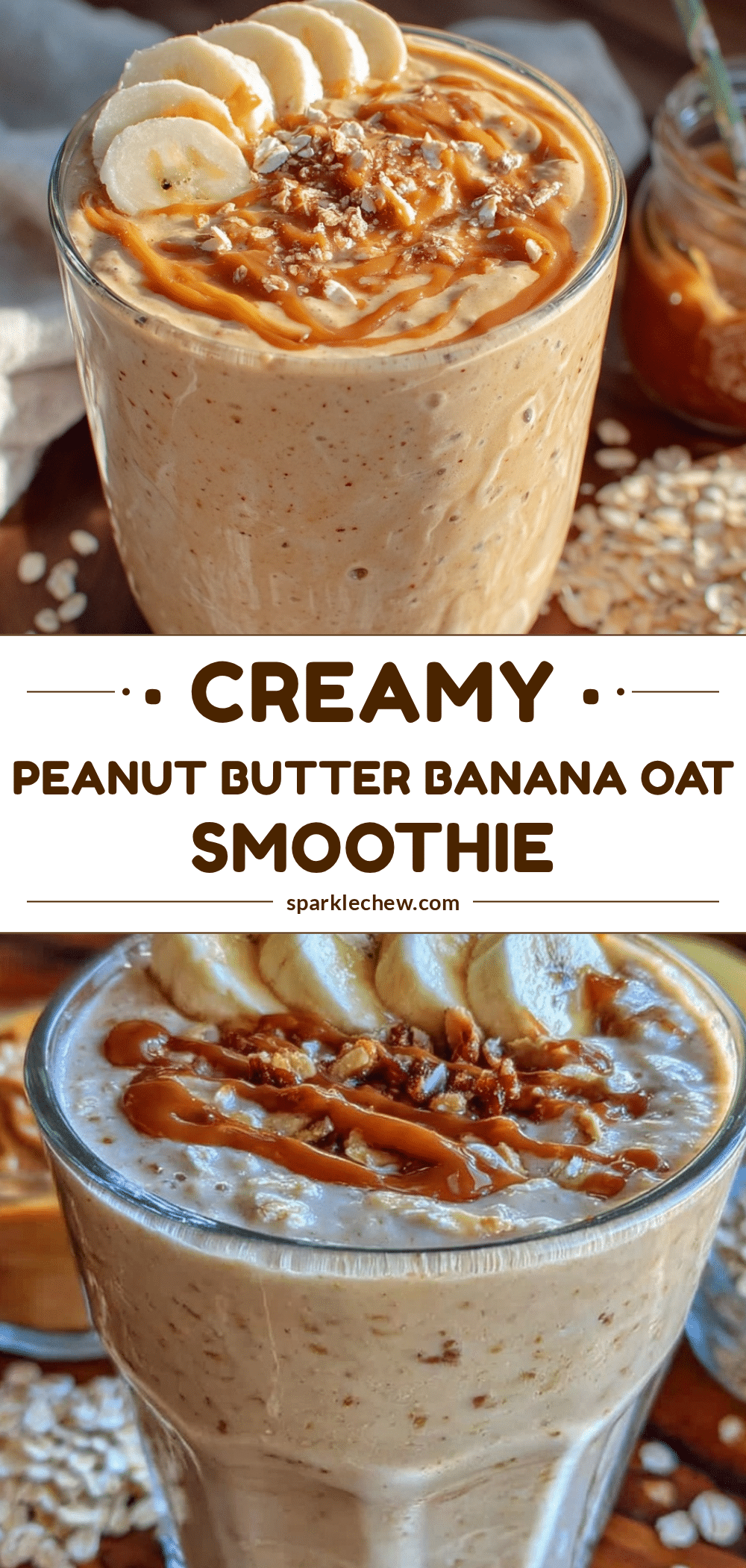 creamy peanut butter banana oat smoothie recipe