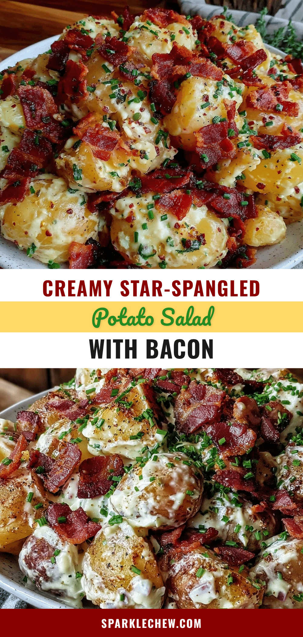 creamy star-spangled potato salad with bacon recipe