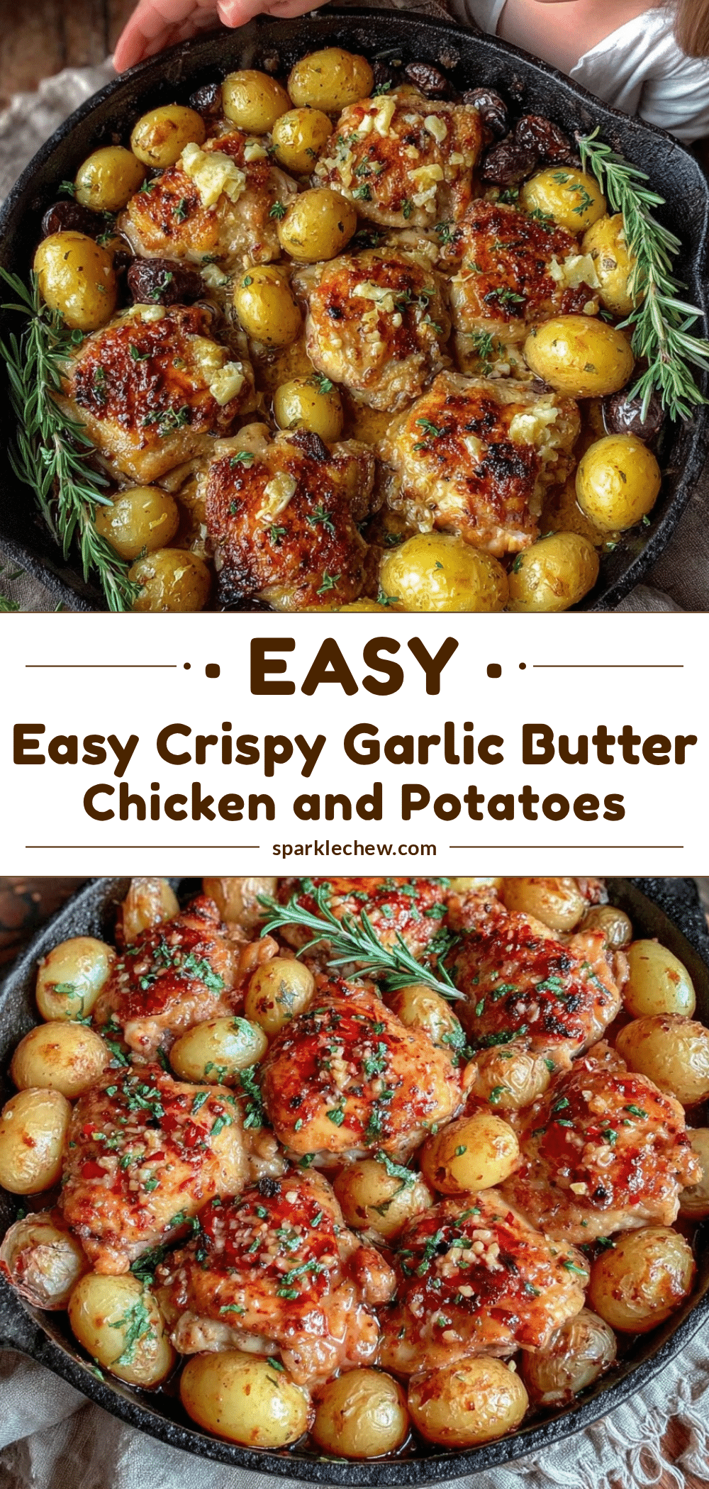 crispy garlic butter chicken and potatoes recipe