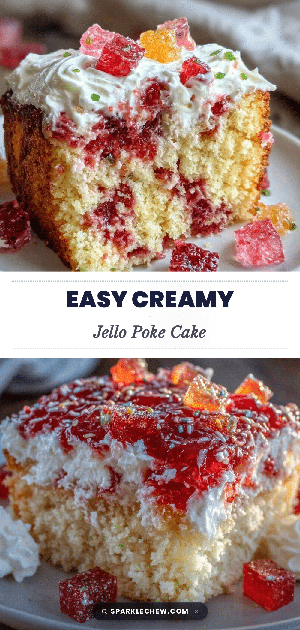 easy creamy jello poke cake recipe