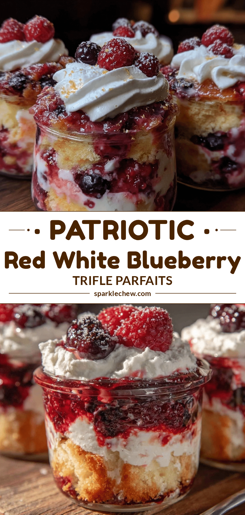 fresh red white and blueberry trifle parfaits recipe
