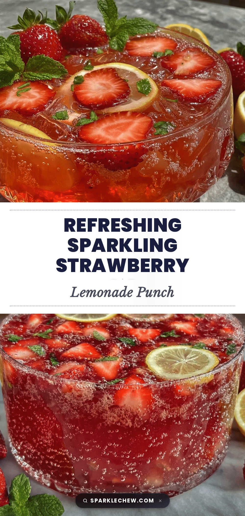 fresh sparkling strawberry lemonade punch recipe