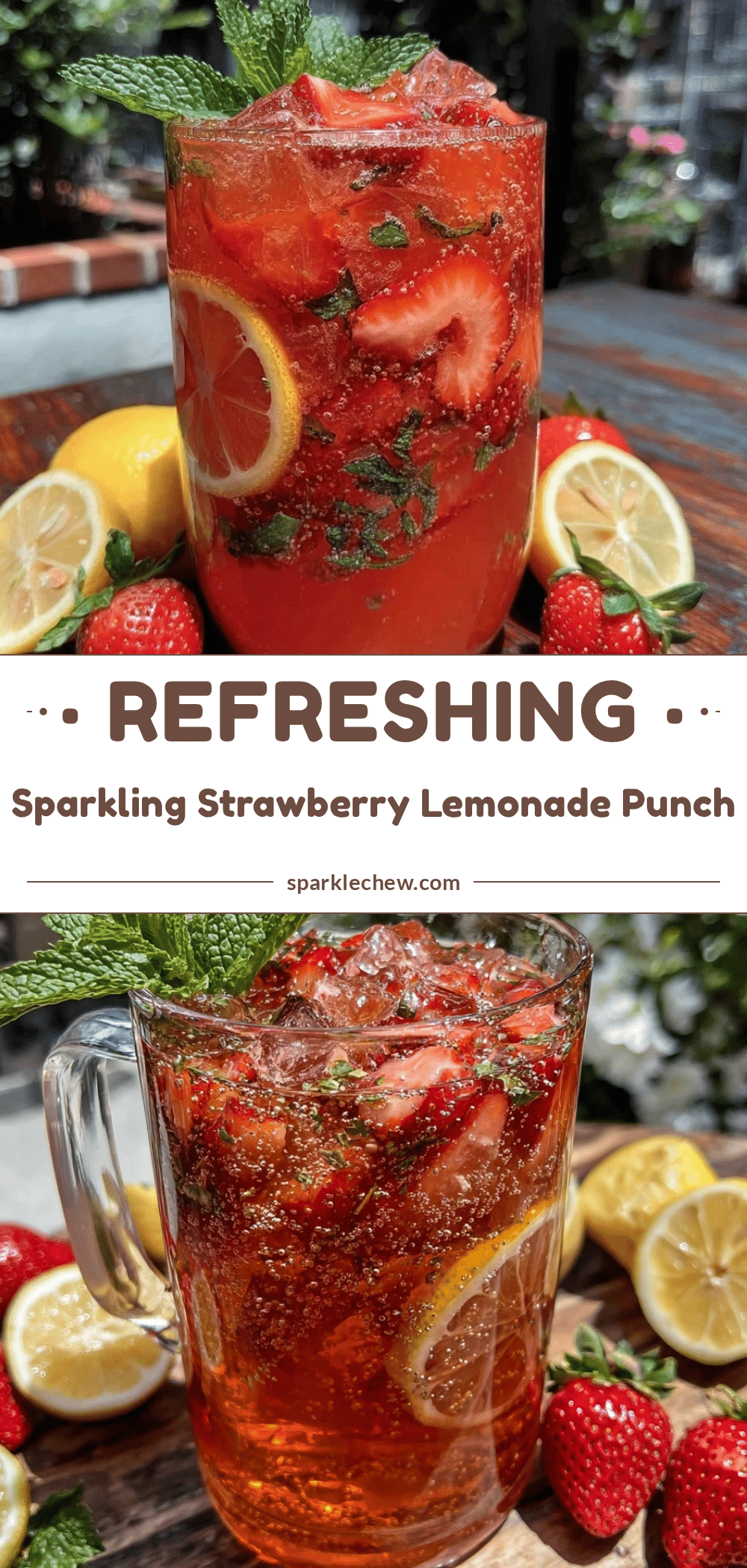 fresh sparkling strawberry lemonade punch recipe