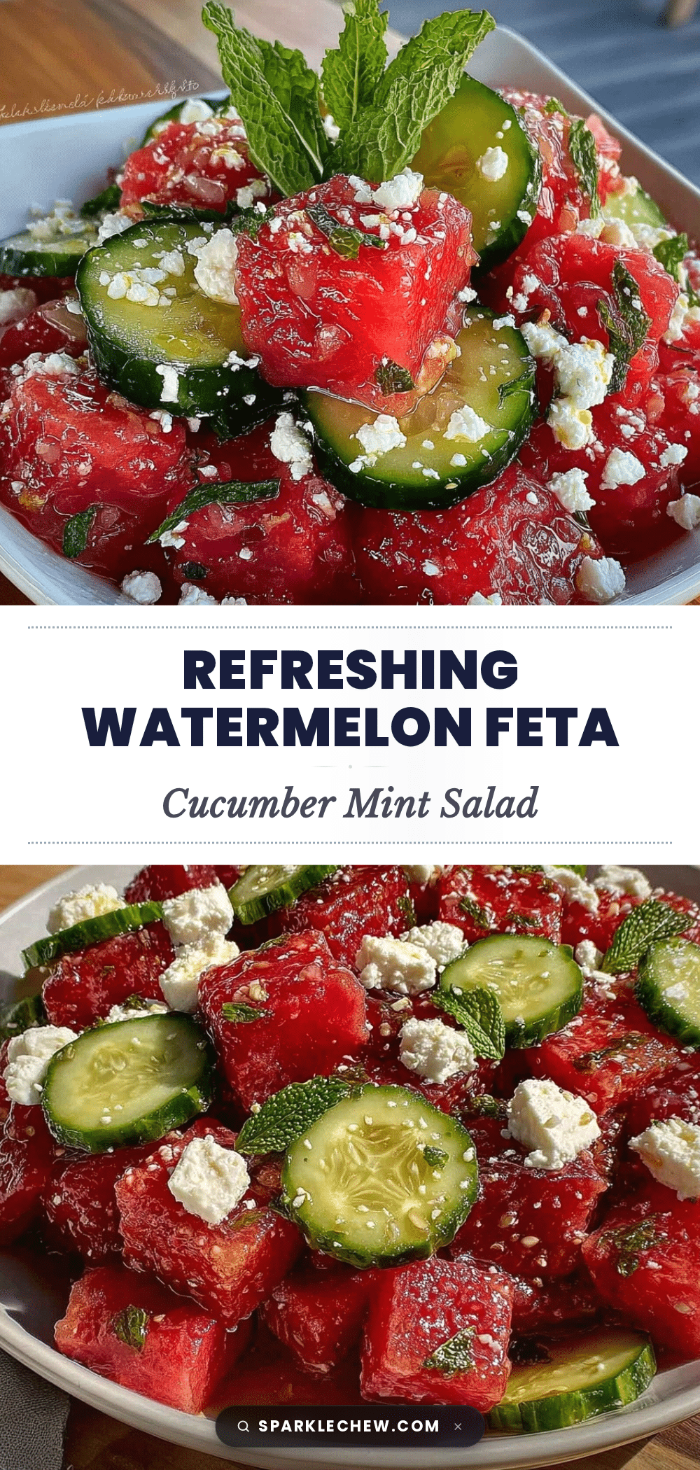 fresh watermelon feta cucumber mint salad recipe