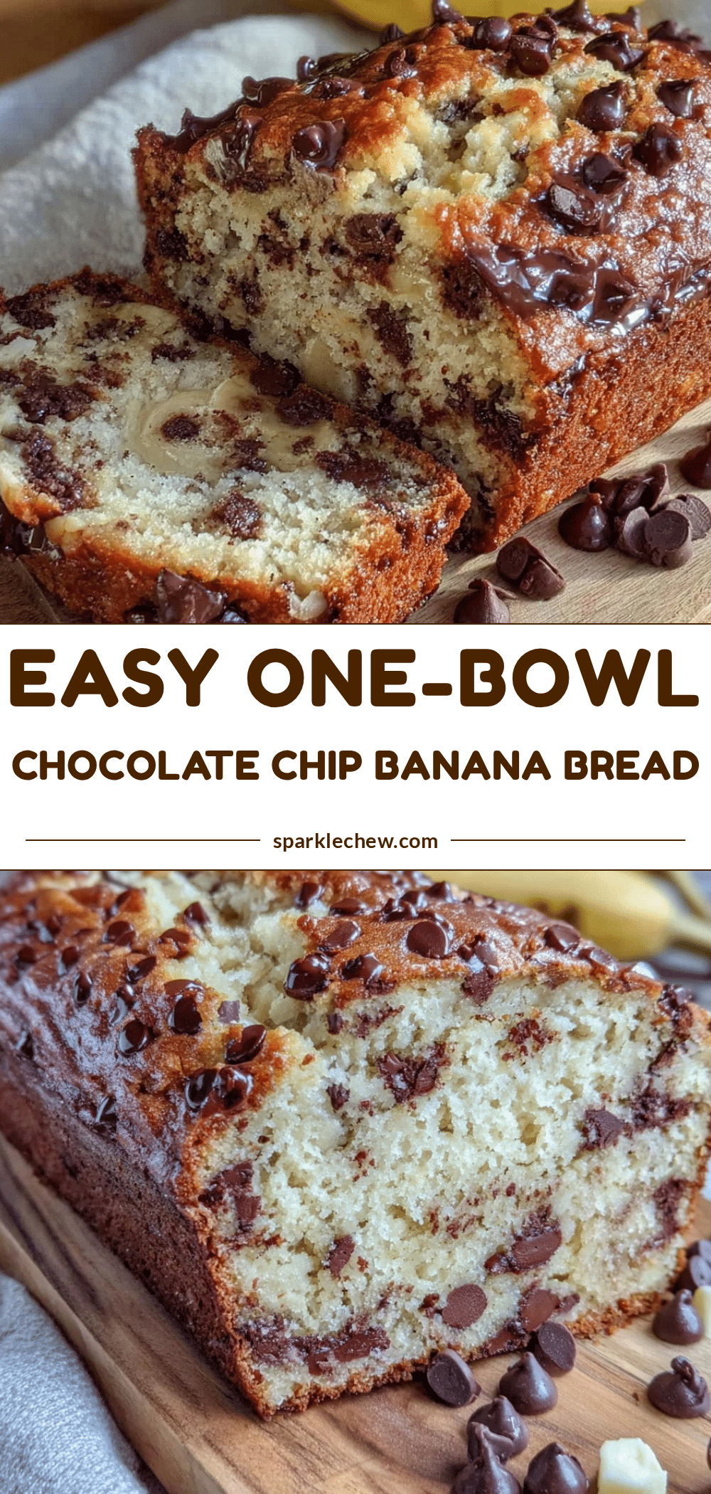 one-bowl banana bread with chocolate chips recipe