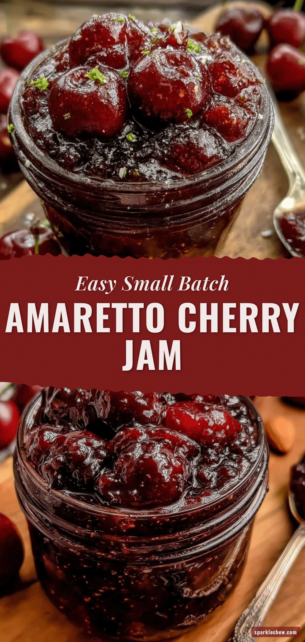 small batch amaretto cherry jam recipe