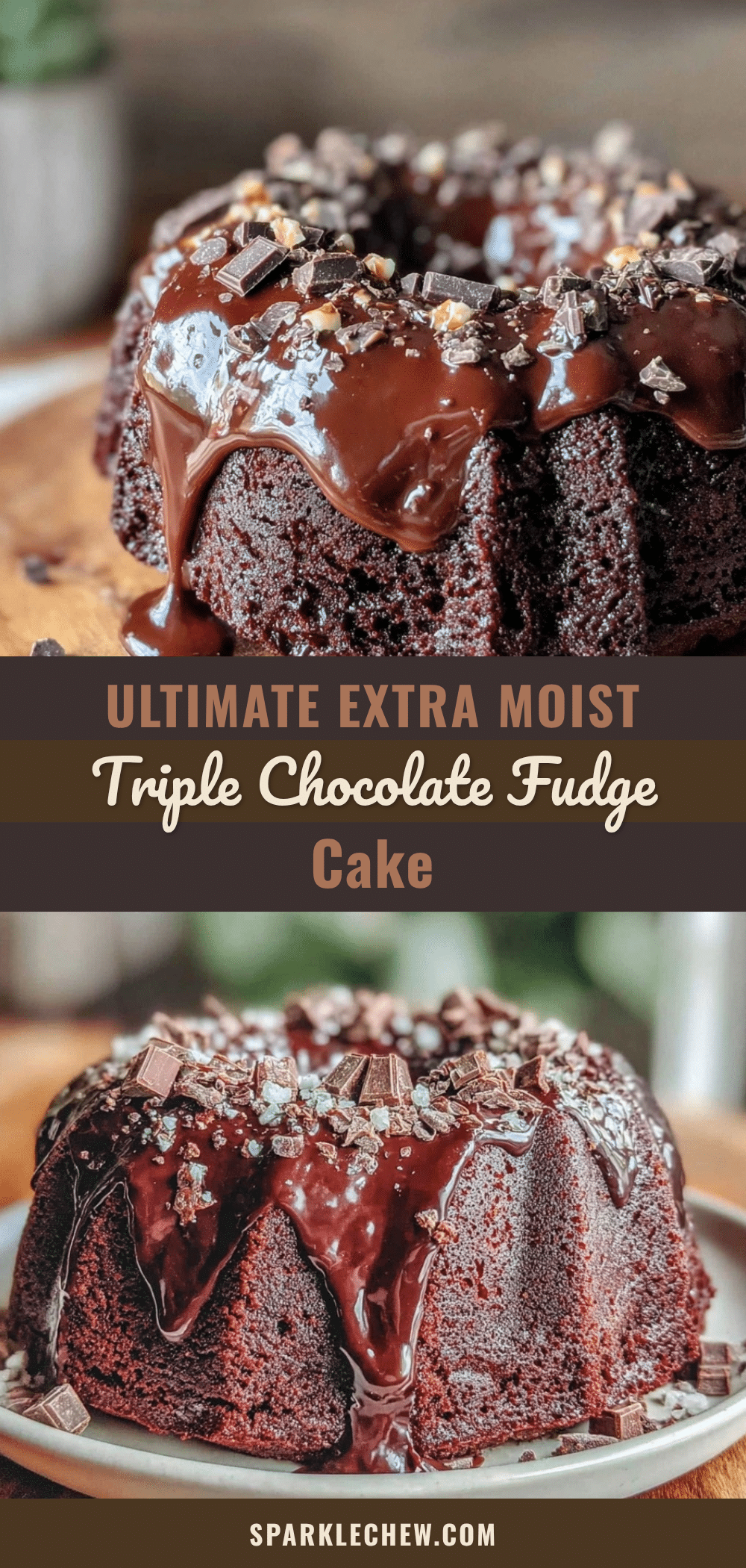 Ultimate Moist Triple Chocolate Fudge Bundt Cake recipe