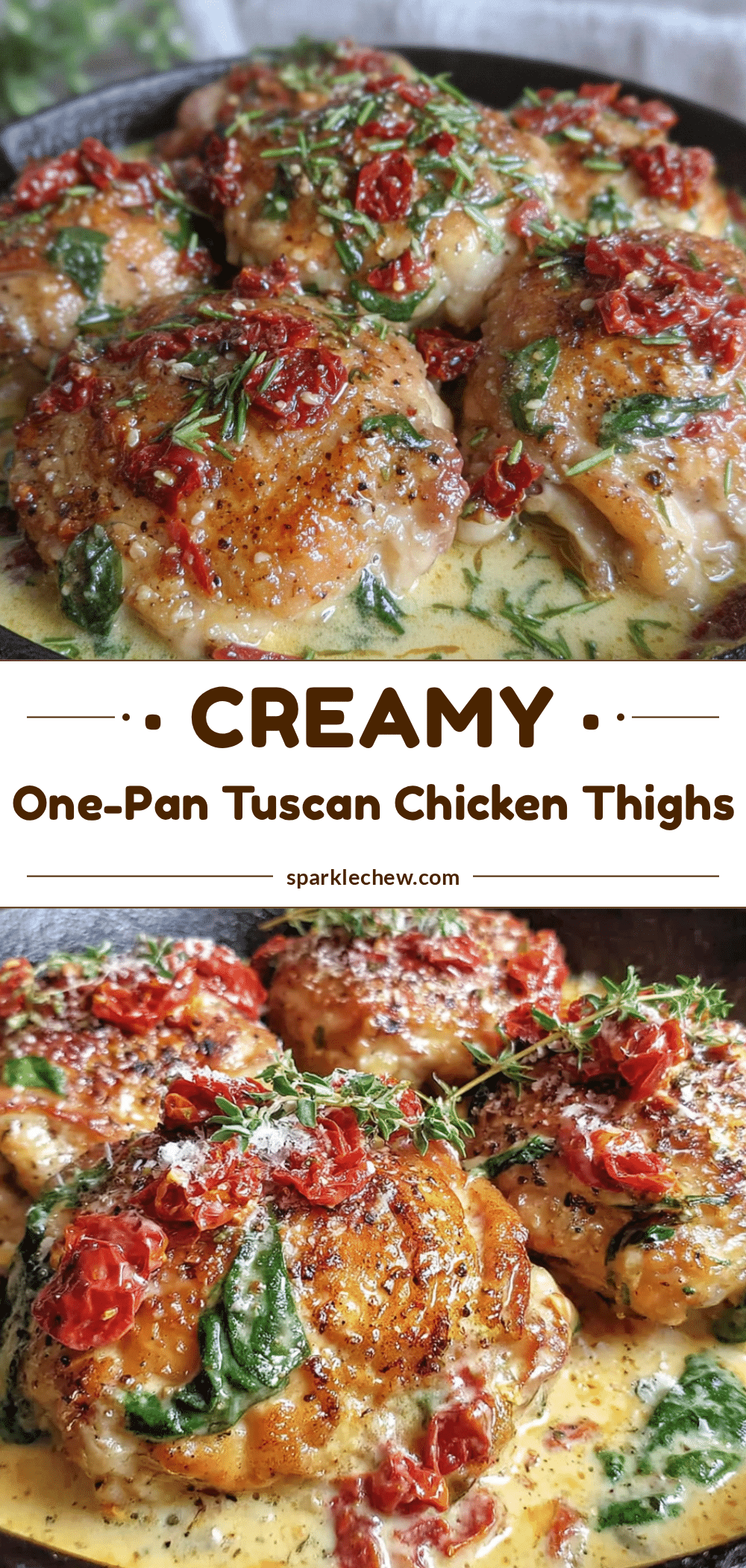 creamy one-pan tuscan chicken thighs recipe