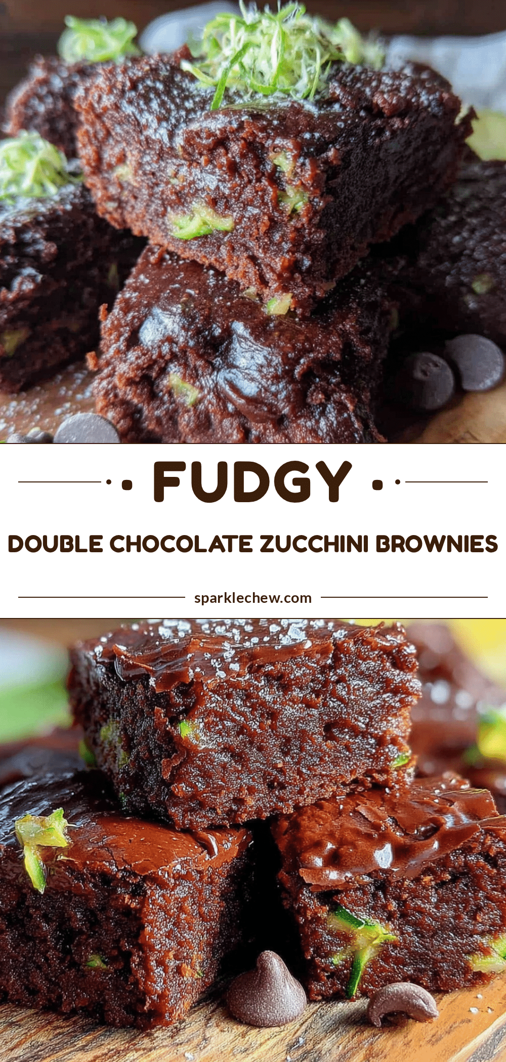 Fudgy Double Chocolate Zucchini Brownies recipe