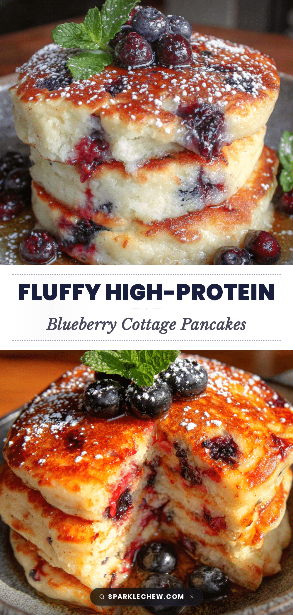high-protein cottage cheese blueberry pancakes recipe