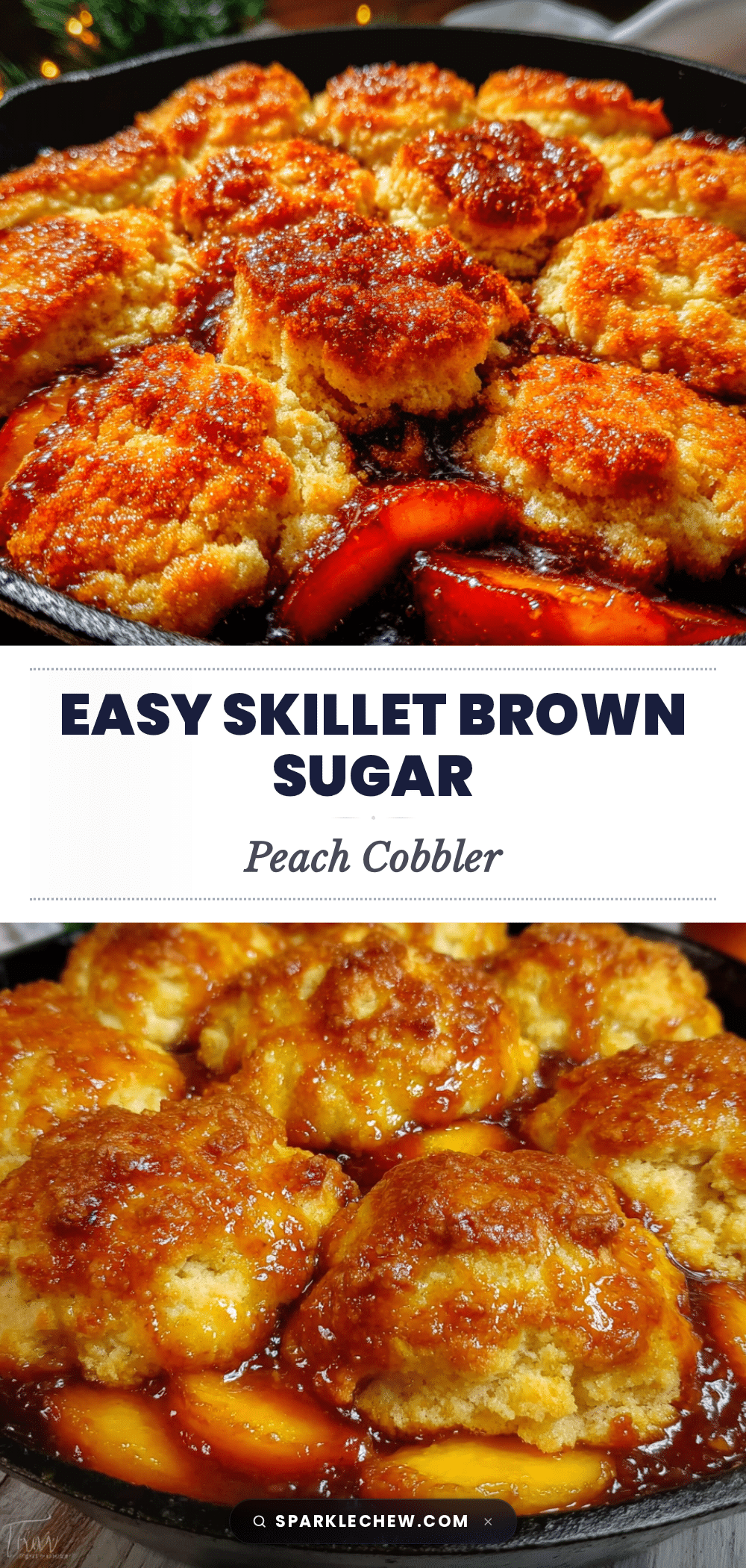 skillet brown sugar peach cobbler recipe