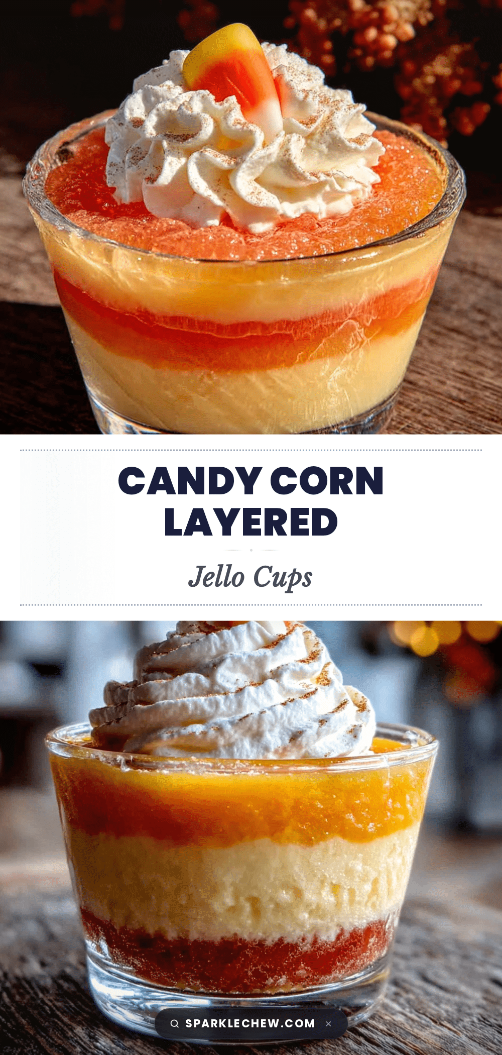 candy corn layered jello cups recipe
