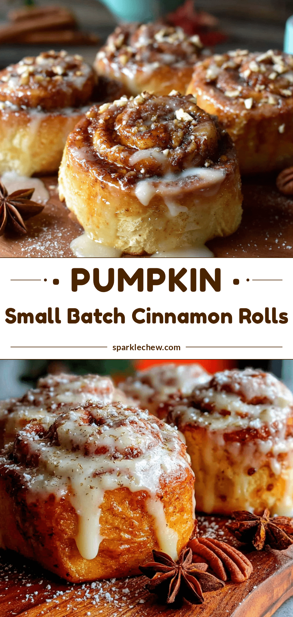 cozy small-batch pumpkin cinnamon rolls with maple icing recipe