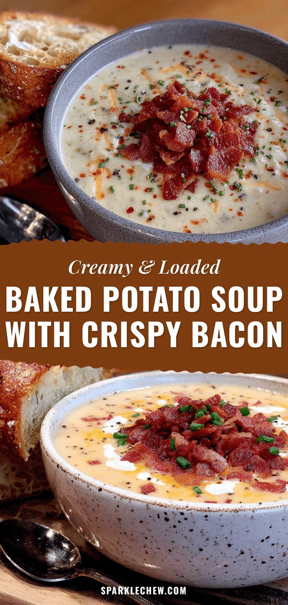 creamy loaded baked potato soup with crispy bacon recipe