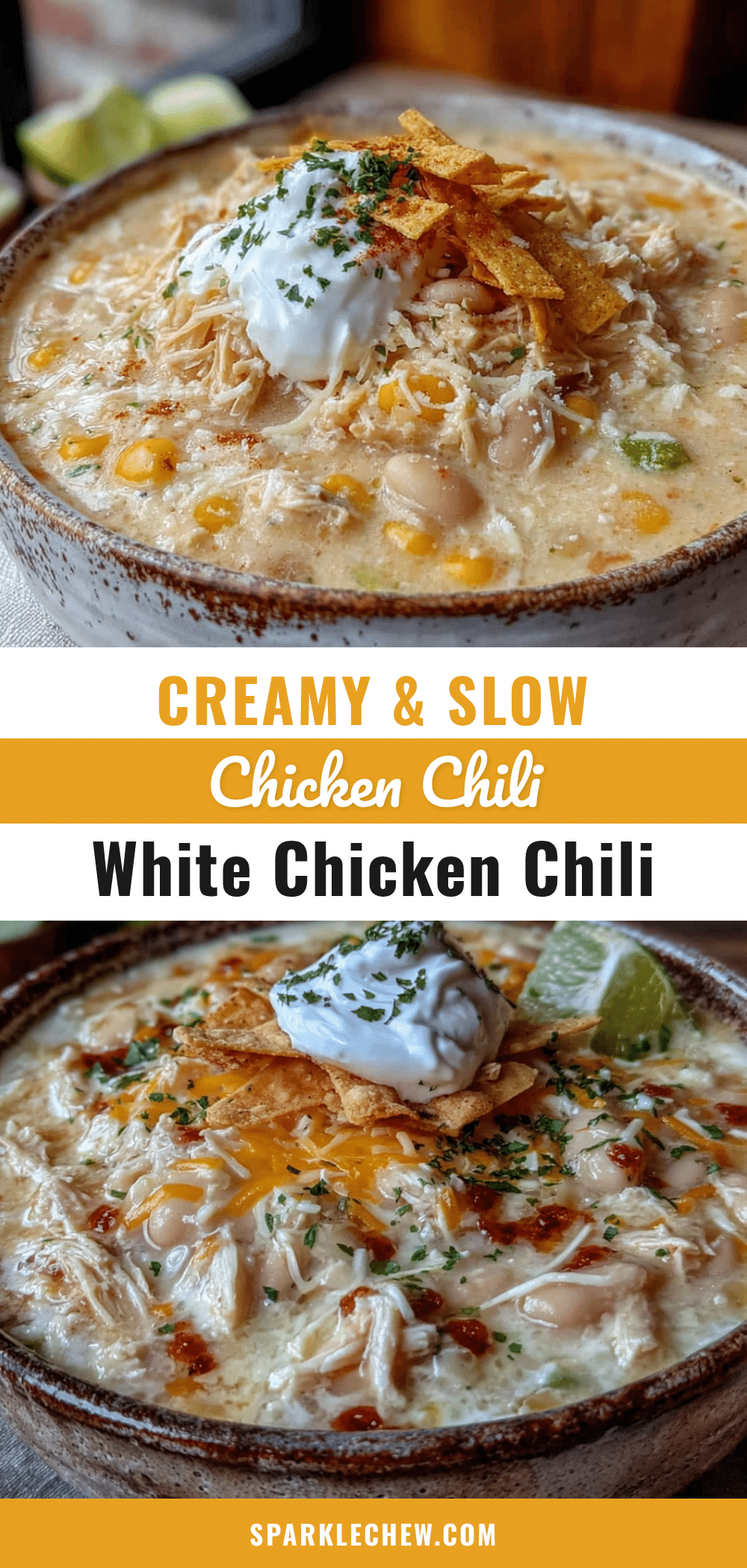 creamy slow cooker white chicken chili recipe