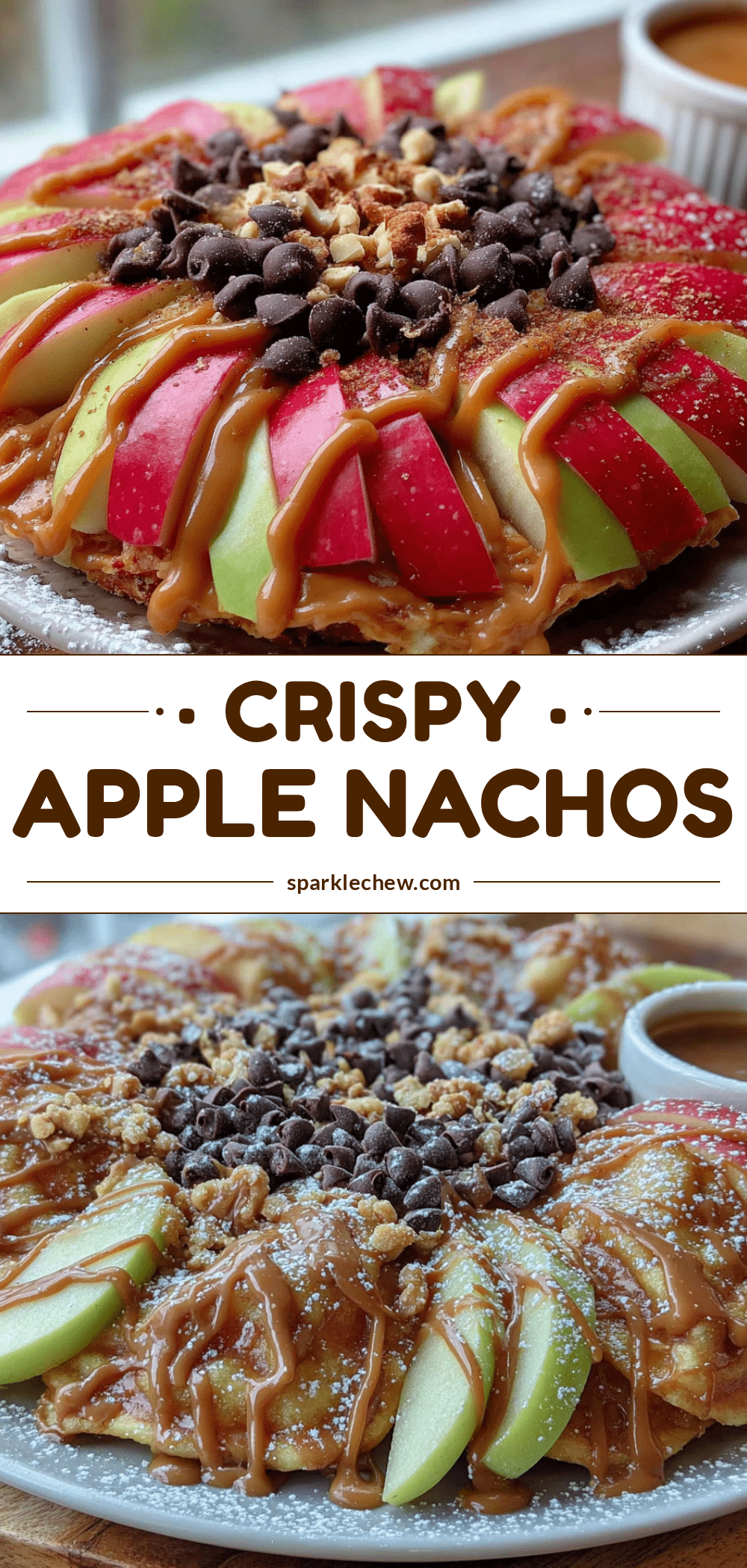 crispy apple nachos with peanut butter drizzle recipe