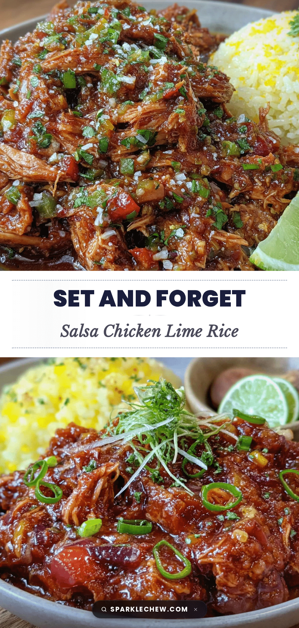 crockpot salsa chicken with lime rice recipe