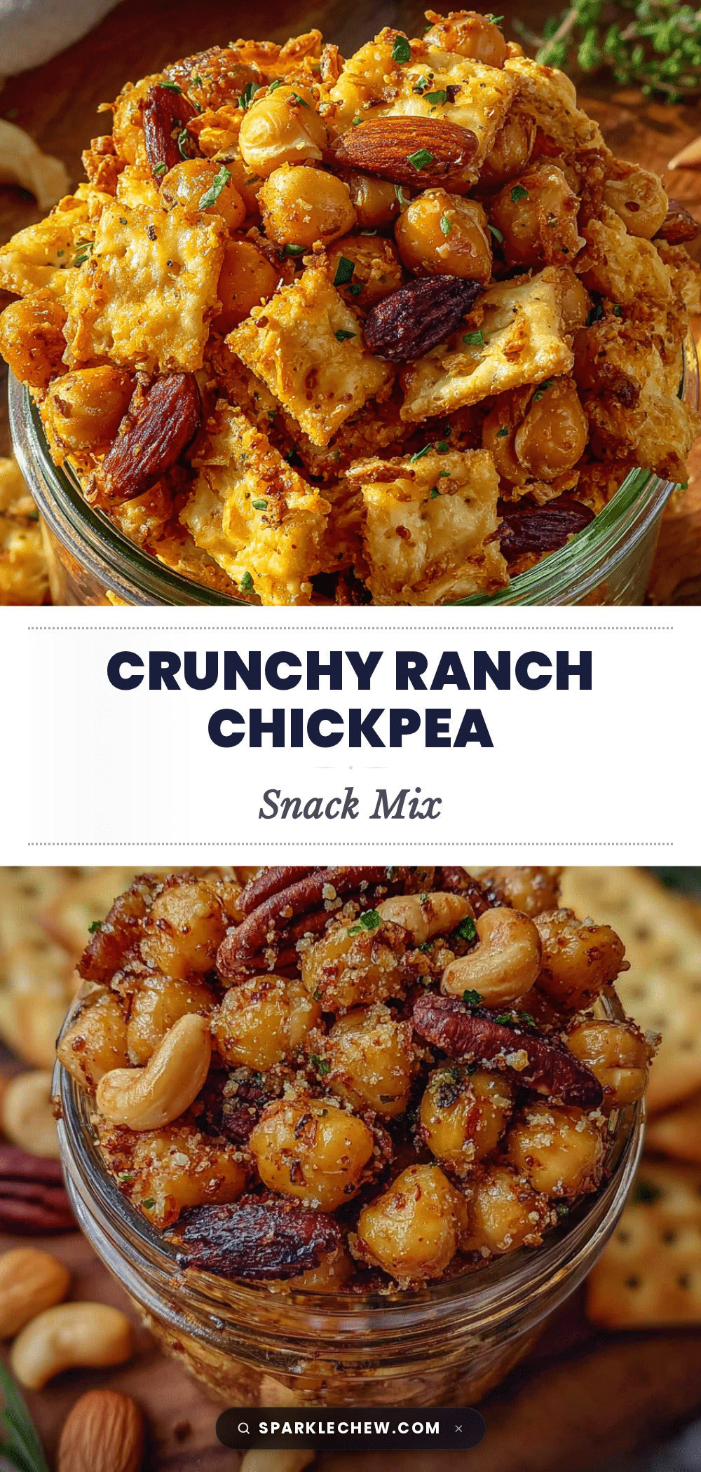 crunchy ranch chickpea snack mix recipe