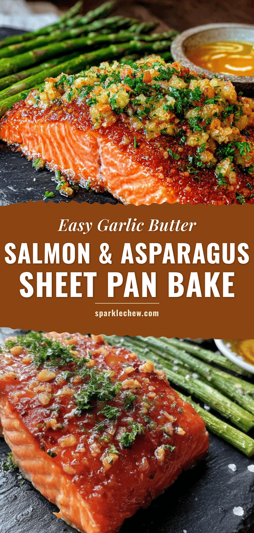 garlic butter salmon and asparagus sheet pan dinner recipe