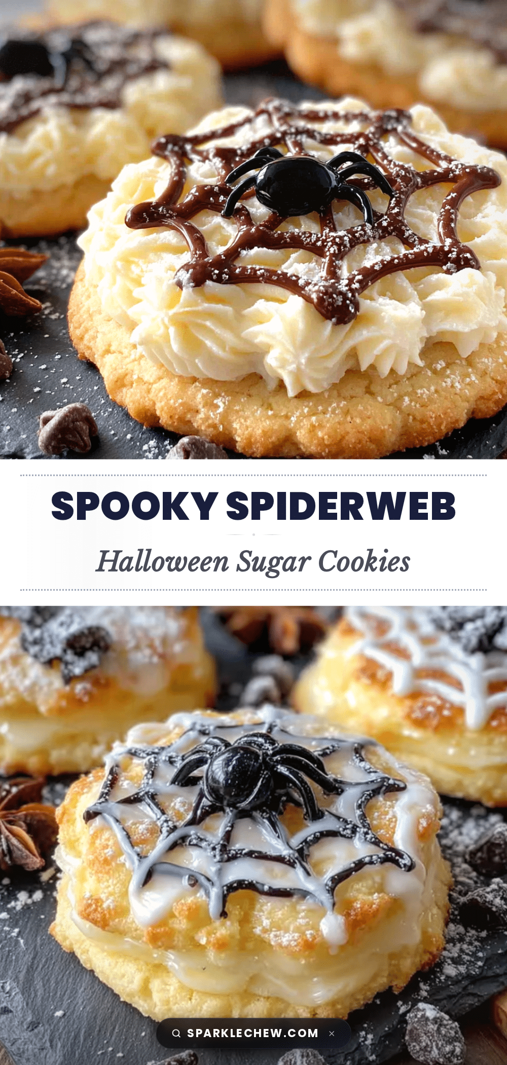 halloween sugar cookies with royal icing spiderwebs recipe