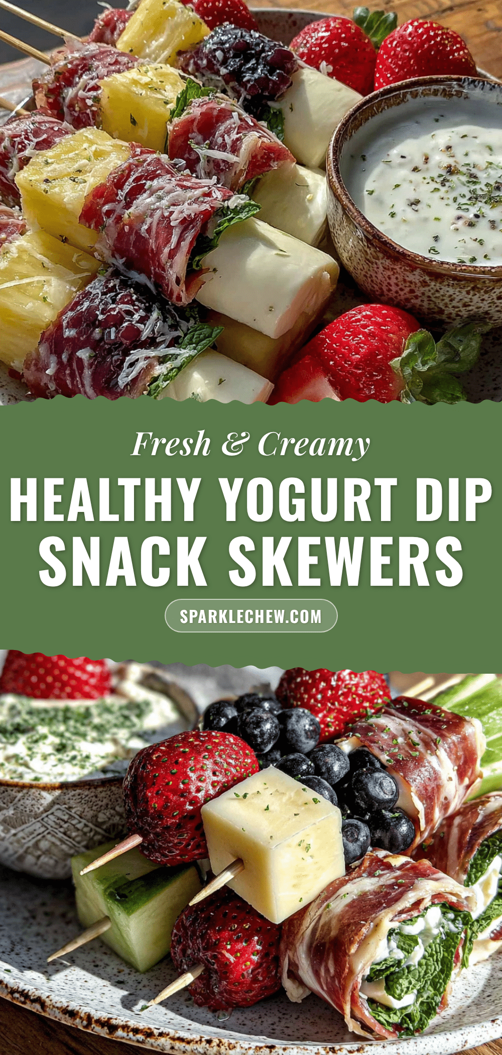 healthy yogurt dip snack skewers recipe
