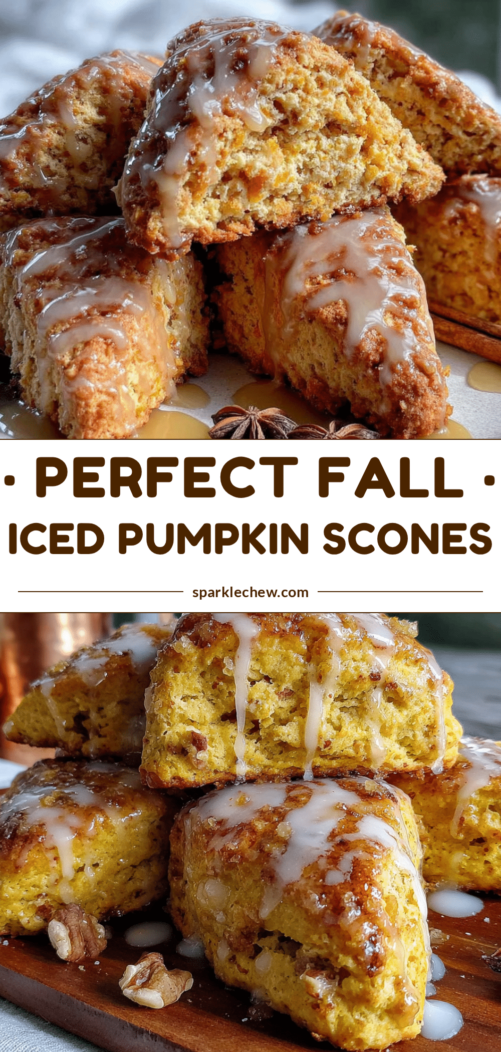 iced pumpkin scones with maple glaze recipe
