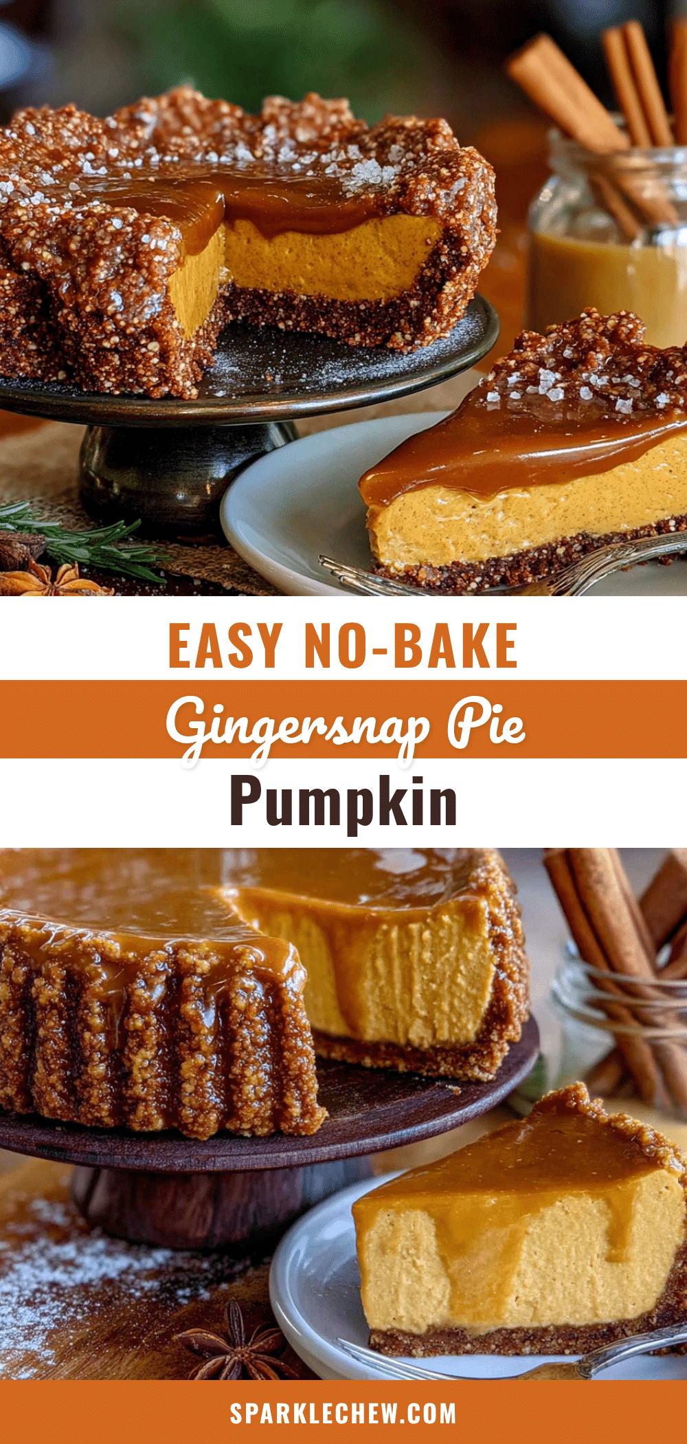 no-bake pumpkin pie with gingersnap crust recipe