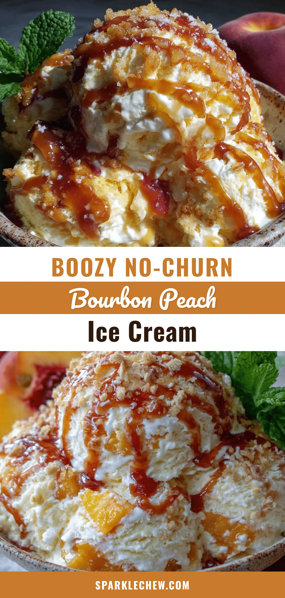 no-churn bourbon peach ice cream recipe