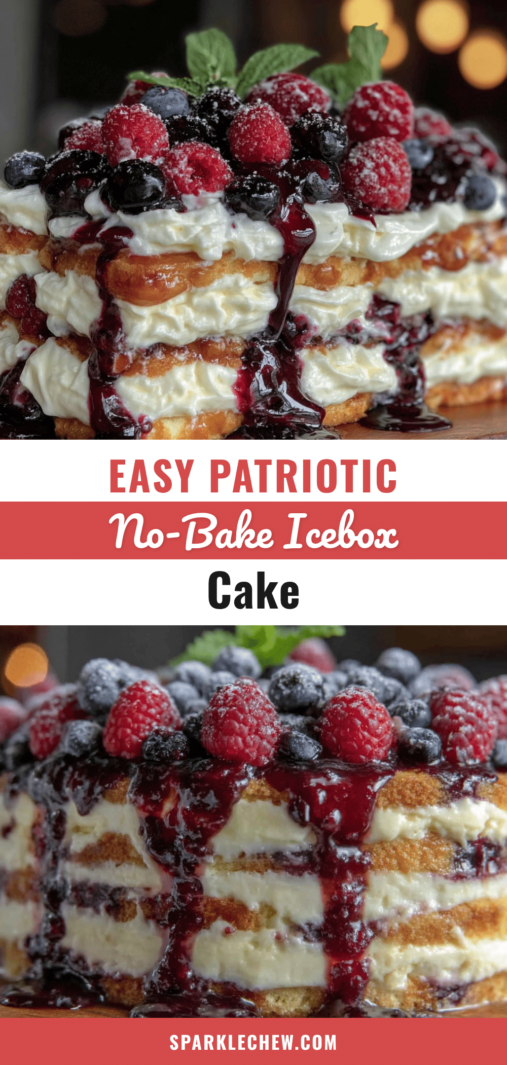red white and blueberry icebox cake recipe