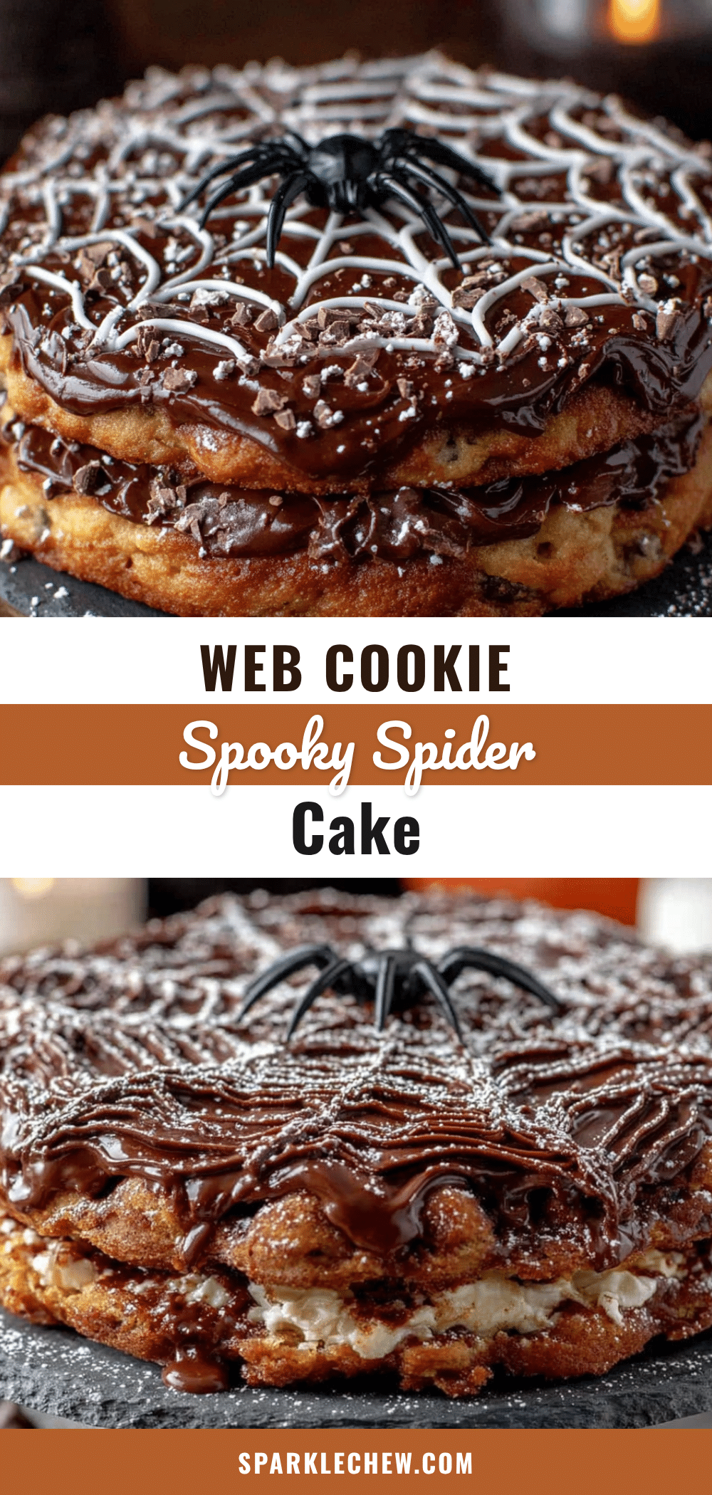 spooky spider web cookie cake recipe