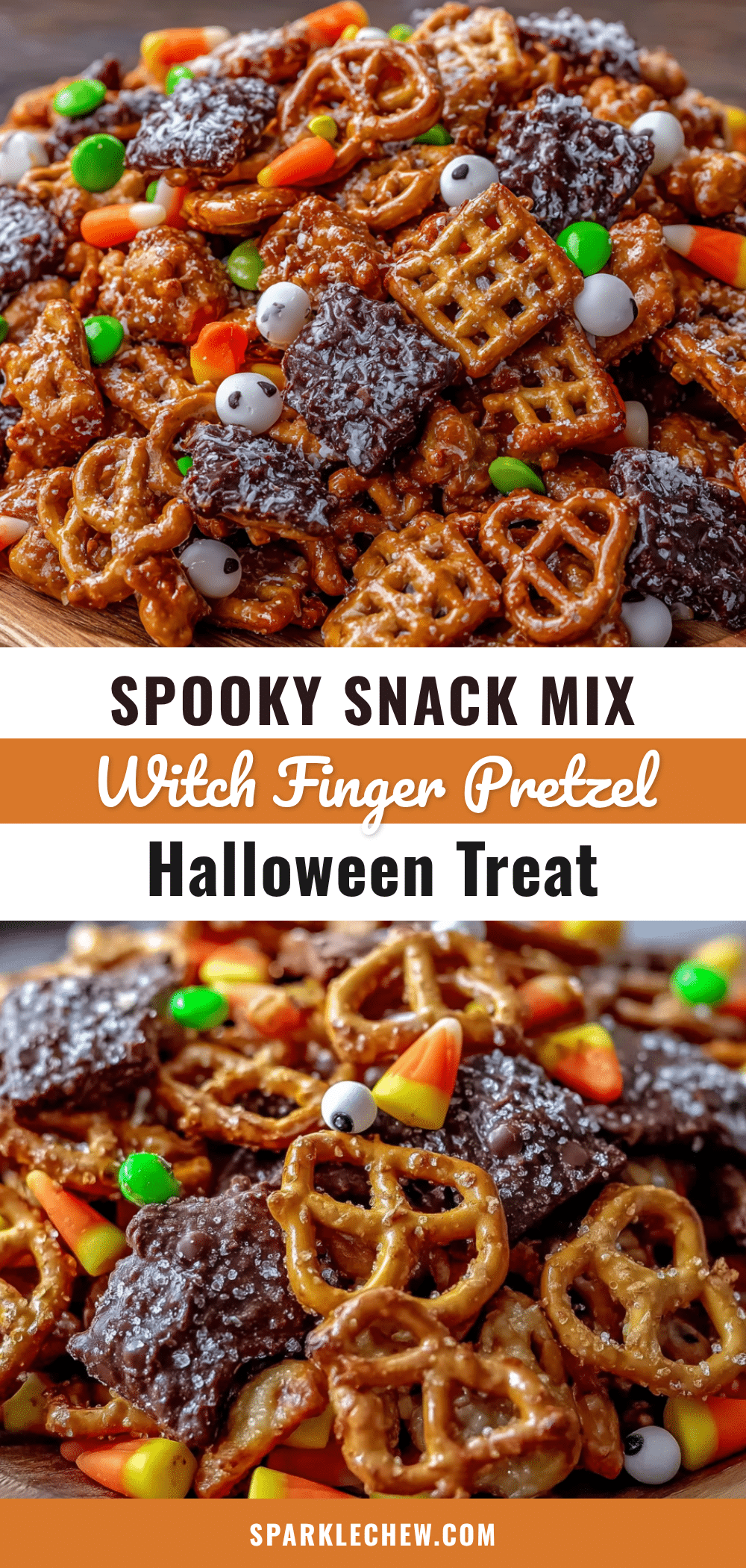 witch finger pretzel snack mix recipe