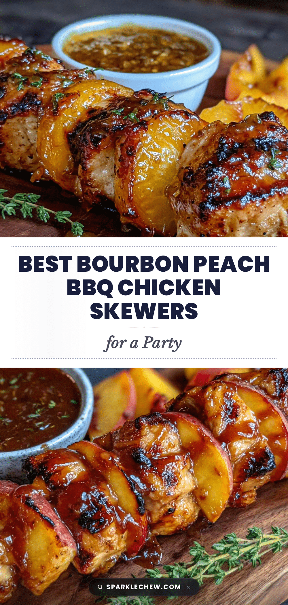bourbon peach chicken skewers recipe