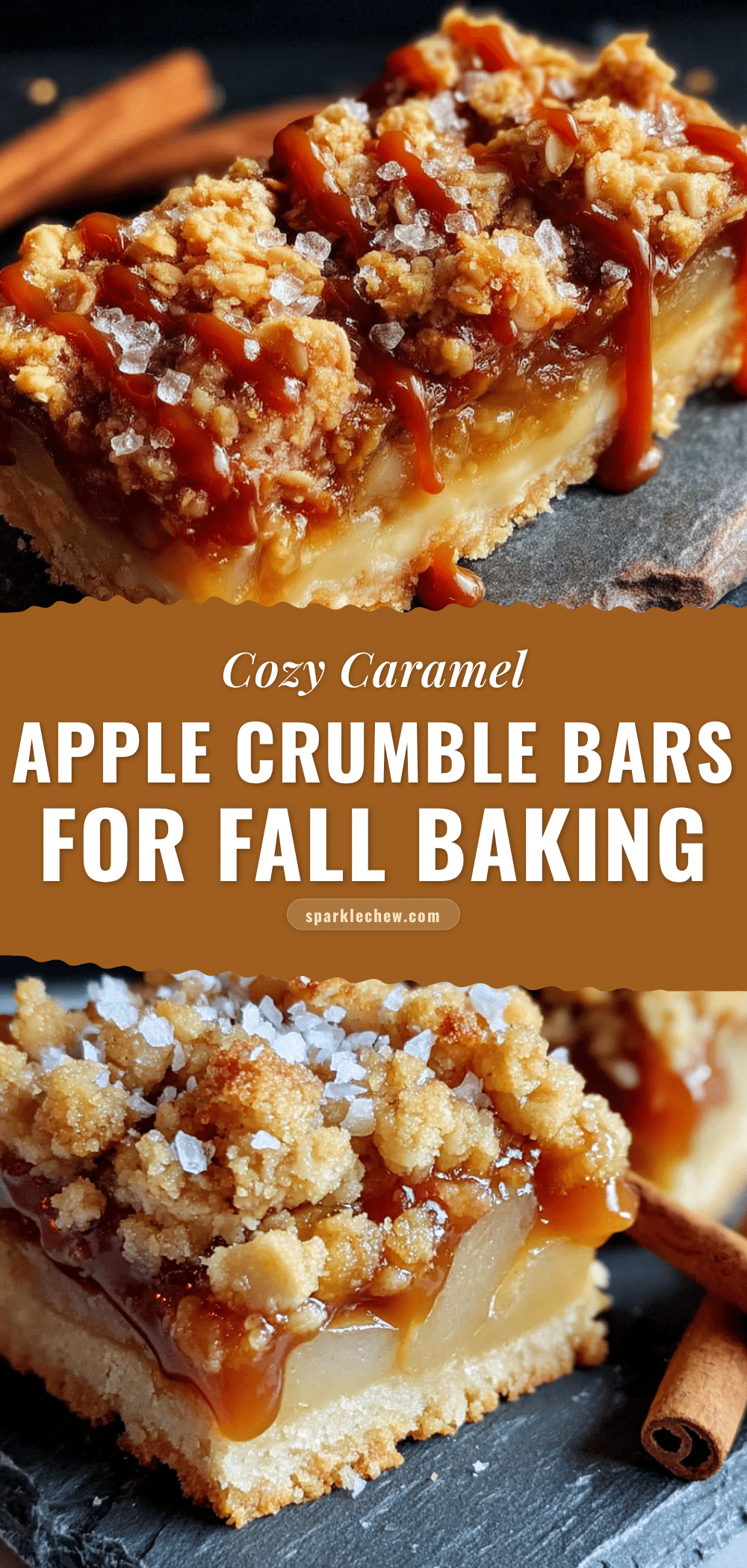 caramel apple crumble bars recipe
