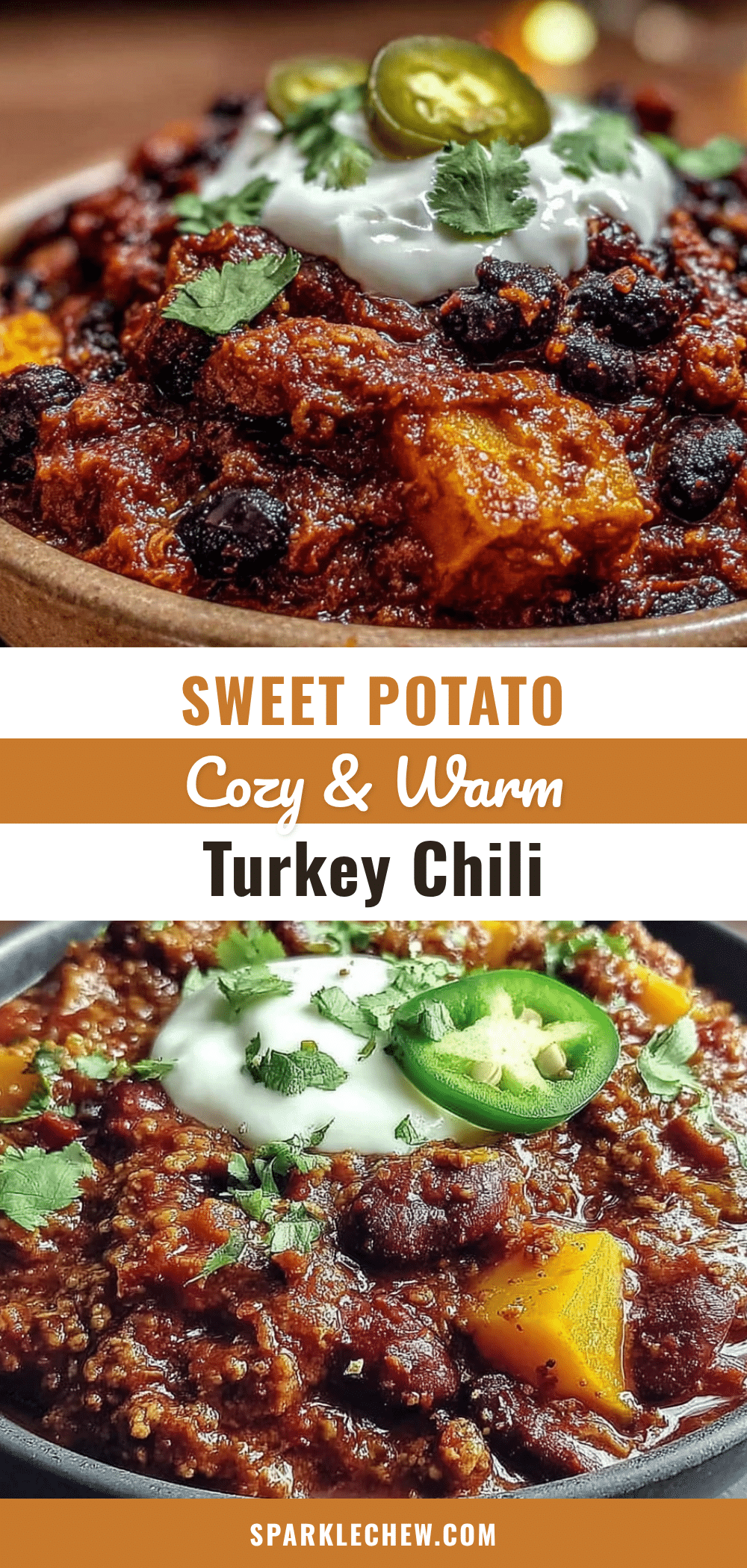 cozy sweet potato turkey chili recipe